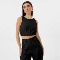 Jack Wills Ruched Back Detail Top Black Дамско бельо