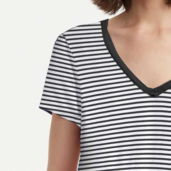Levis Perfect V Neck T-Shirt Blk/Wht Stripe - 