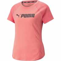 Puma Fit Logo T-Shirt Womens Black/White Дамски тениски и фланелки