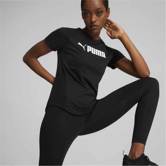 Puma Fit Logo T-Shirt Womens Puma Black Дамски тениски и фланелки