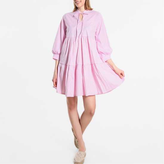 Be You Stripe Tiered Short Dress  Дамски поли и рокли