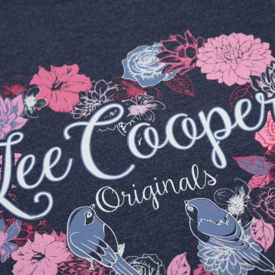 Lee Cooper Дамска Тениска Classic T Shirt Ladies Navy Marl Дамски тениски и фланелки