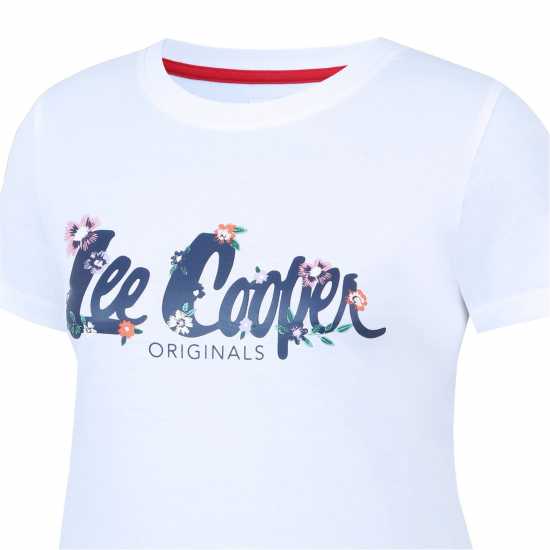 Lee Cooper Дамска Тениска Cooper Classic T Shirt Ladies Бяло Дамски тениски и фланелки