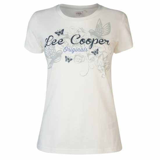 Lee Cooper Дамска Тениска Classic T Shirt Ladies Cream - Дамски тениски и фланелки