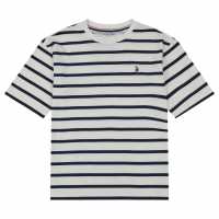Us Polo Assn Oversized Stripe T-Shirt Star White Дамски тениски и фланелки
