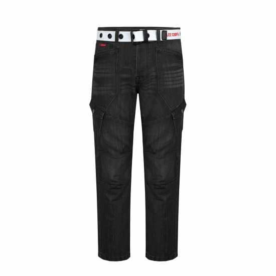 Мъжки дънки Lee Cooper Карго Джинси Мъжки Belted Cargo Jeans Mens Черно II Lee Cooper Карго Джинси Мъжки Belted Cargo Jeans Mens Черно II Мъжки дънки