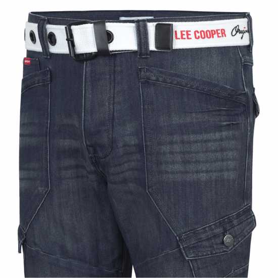 Мъжки дънки Lee Cooper Карго Джинси Мъжки Belted Cargo Jeans Mens Черно II Lee Cooper Карго Джинси Мъжки Belted Cargo Jeans Mens Черно II Мъжки дънки