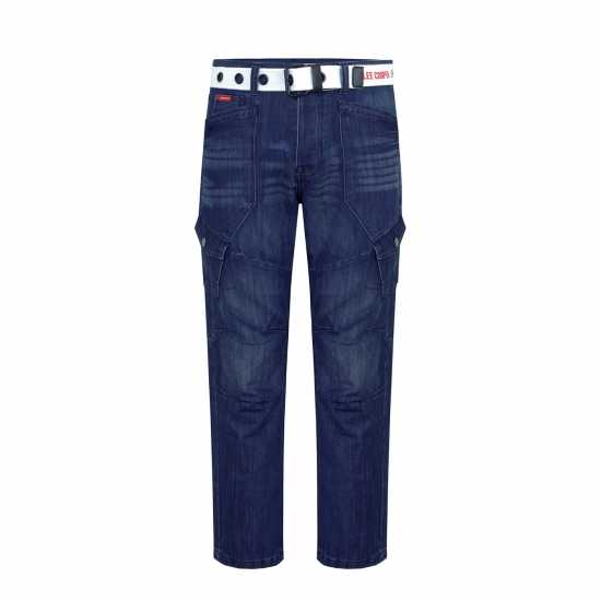 Lee Cooper Карго Джинси Мъжки Lc Belted Cargo Jeans Mens Тъмно перо Lee Cooper Карго Джинси Мъжки Lc Belted Cargo Jeans Mens Тъмно перо