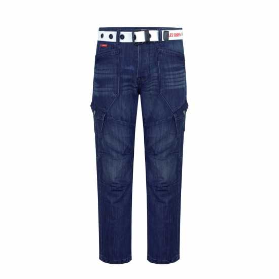 Lee Cooper Карго Джинси Мъжки Lc Belted Cargo Jeans Mens Тъмно перо Lee Cooper Карго Джинси Мъжки Lc Belted Cargo Jeans Mens Тъмно перо