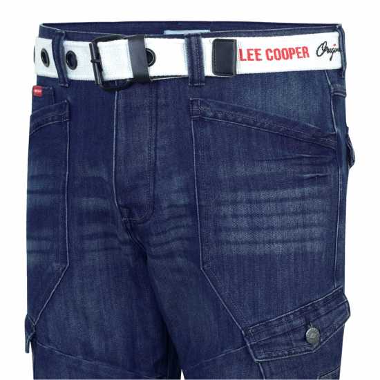 Lee Cooper Карго Джинси Мъжки Lc Belted Cargo Jeans Mens Тъмно перо Lee Cooper Карго Джинси Мъжки Lc Belted Cargo Jeans Mens Тъмно перо