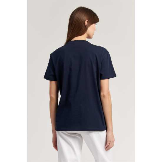 Us Polo Assn Тениска Logo Crop T Shirt Navy Blazer Дамско облекло плюс размер