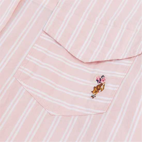 Us Polo Assn Рокля-Риза Stripe Shirt Dress Peachskin Дамски поли и рокли