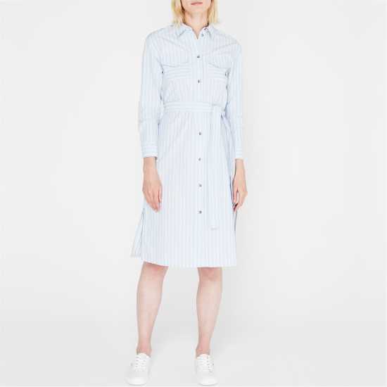 Us Polo Assn Рокля-Риза Stripe Shirt Dress Skyway Дамски поли и рокли