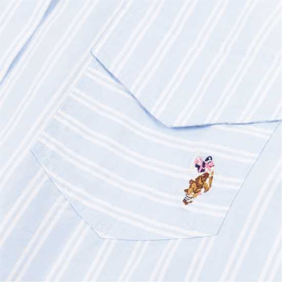 Us Polo Assn Рокля-Риза Stripe Shirt Dress Skyway Дамски поли и рокли
