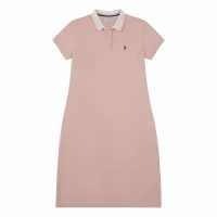 Us Polo Assn Рокля-Риза Polo Shirt Dress Peachskin Дамски поли и рокли