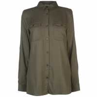 Kangol Риза С Дълъг Ръкав Military Long Sleeve Shirt Ladies Khaki Дамски ризи и тениски