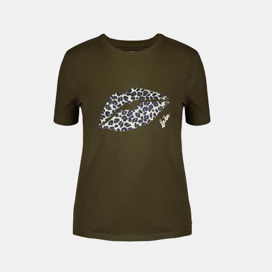 Biba Logo T-Shirt Khaki Lips 