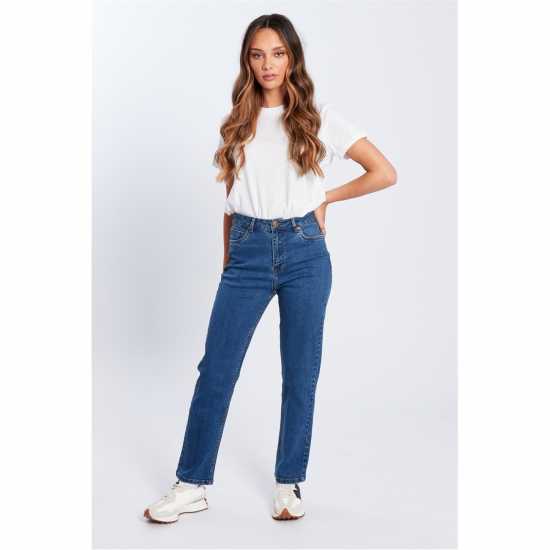 Be You Beyou Mom Straight Leg Jeans Средно перо Be You Beyou Mom Straight Leg Jeans Средно перо