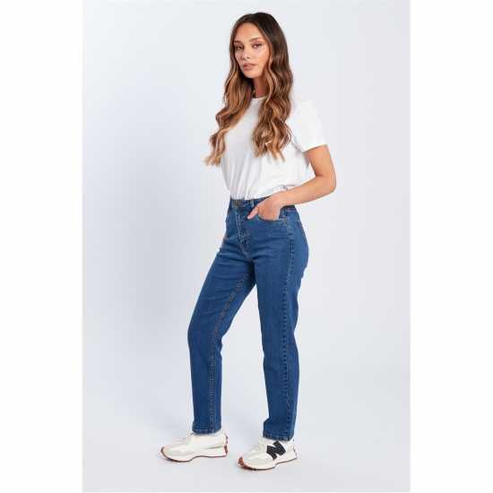 Be You Beyou Mom Straight Leg Jeans Средно перо Be You Beyou Mom Straight Leg Jeans Средно перо