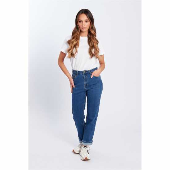 Be You Beyou Mom Straight Leg Jeans Средно перо Be You Beyou Mom Straight Leg Jeans Средно перо
