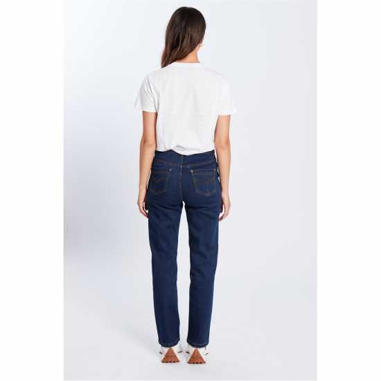 Be You Beyou Mom Straight Leg Jeans Тъмно перо 