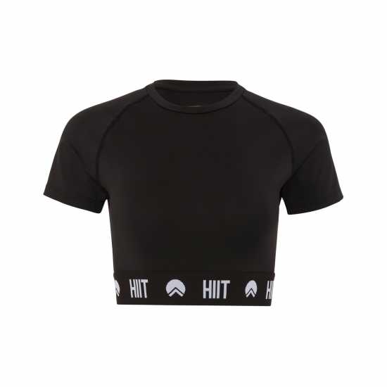 Дамски тениски и фланелки Hiit Essential Crop Top Черно Hiit Essential Crop Top Черно Дамски тениски и фланелки
