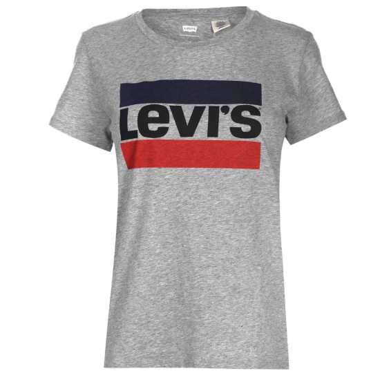 Levis Тениска Logo T Shirt Grey Smokestack - 