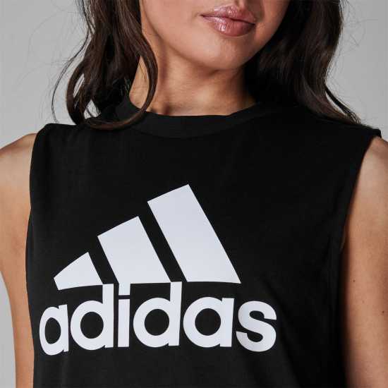 Adidas Дамски Потник Essentials Big Logo Tank Top Womens Black/White Дамски тениски и фланелки