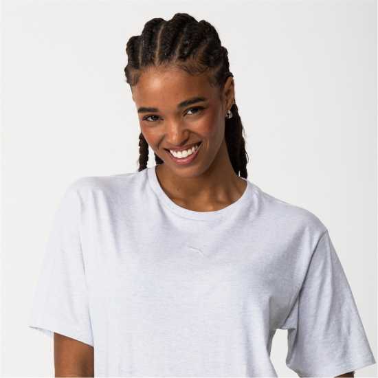 Puma Single Cat Boyfriend T-Shirt Сив марл Дамски тениски и фланелки