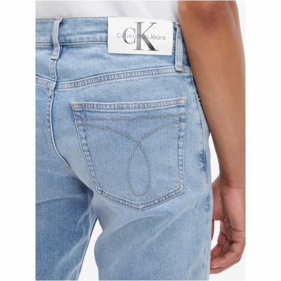Дънкови Къси Панталони Calvin Klein Jeans Slim Denim Shorts Dnm Light 1AA Мъжки къси панталони