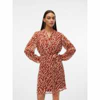 Дамски поли и рокли Vero Moda Patterned Wrap Dress Vero Moda Patterned Wrap Dress Дамски поли и рокли