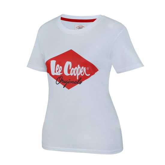 Lee Cooper Дамска Тениска Diamond T Shirt Ladies White Дамски тениски и фланелки