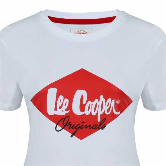 Lee Cooper Дамска Тениска Diamond T Shirt Ladies White - Дамски тениски и фланелки