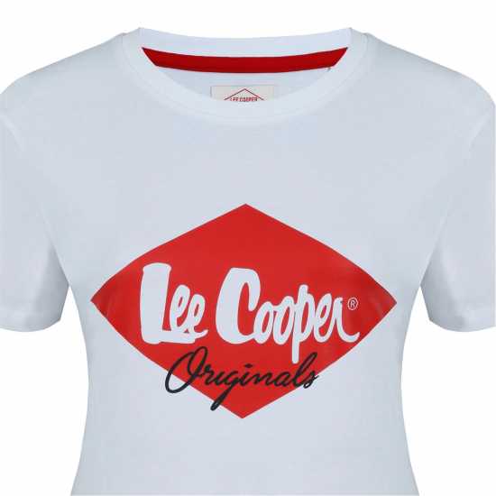 Lee Cooper Дамска Тениска Diamond T Shirt Ladies White Дамски тениски и фланелки