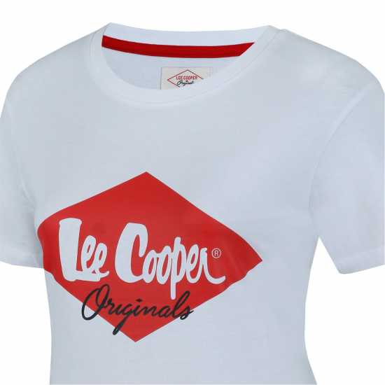 Lee Cooper Дамска Тениска Diamond T Shirt Ladies White Дамски тениски и фланелки