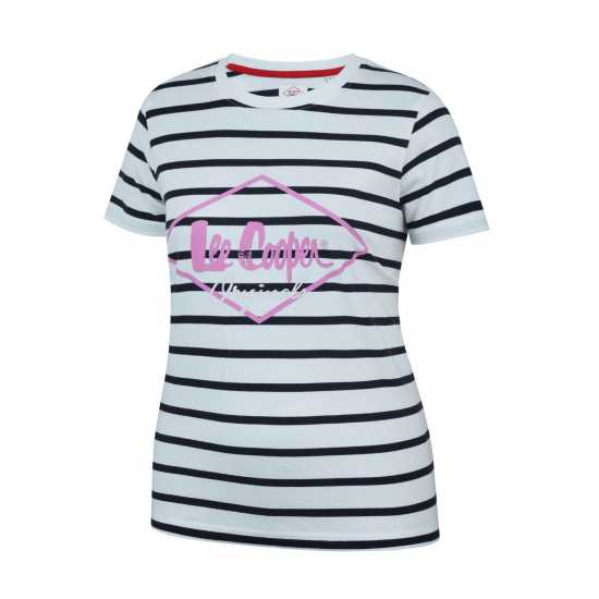 Дамски тениски и фланелки Lee Cooper Дамска Тениска Cooper Diamond T Shirt Ladies Полоска Lee Cooper Дамска Тениска Cooper Diamond T Shirt Ladies Полоска Дамски тениски и фланелки