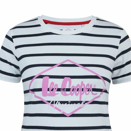 Дамски тениски и фланелки Lee Cooper Дамска Тениска Cooper Diamond T Shirt Ladies Полоска Lee Cooper Дамска Тениска Cooper Diamond T Shirt Ladies Полоска Дамски тениски и фланелки