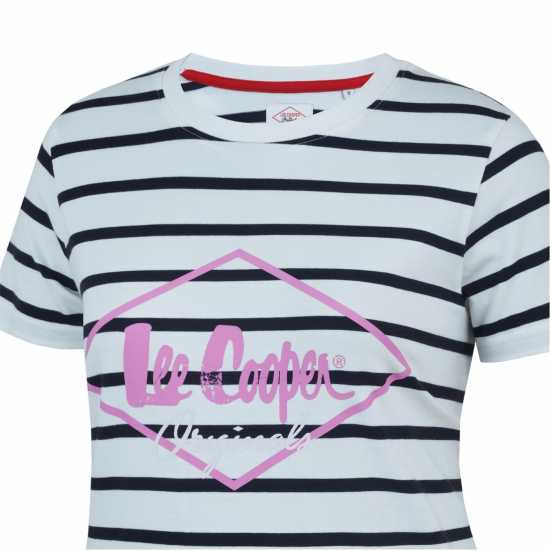 Дамски тениски и фланелки Lee Cooper Дамска Тениска Cooper Diamond T Shirt Ladies Полоска Lee Cooper Дамска Тениска Cooper Diamond T Shirt Ladies Полоска Дамски тениски и фланелки