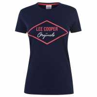 Lee Cooper Дамска Тениска Diamond T Shirt Ladies Navy Дамски тениски и фланелки