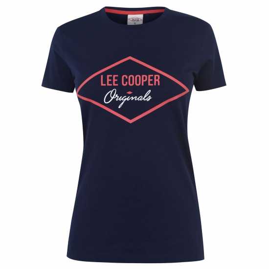 Lee Cooper Дамска Тениска Diamond T Shirt Ladies Navy - Дамски тениски и фланелки