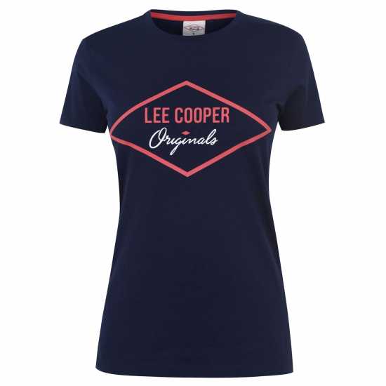 Lee Cooper Дамска Тениска Cooper Diamond T Shirt Ladies Морска синьо Дамски тениски и фланелки