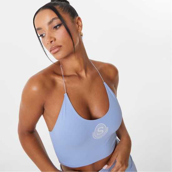 Slazenger Sofia Richie Halter Crop Top Синьо 