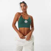 Slazenger Sofia Richie Halter Crop Top Горско зелено Дамски тениски с яка