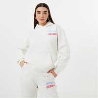 Jack Wills Stacked Graphic Hoodie Vintage White Дамски суичъри и блузи с качулки