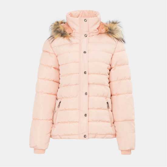 I Saw It First Women's ISIF Detachable Hood Fur Trim Sherpa Lined Parka Розово 