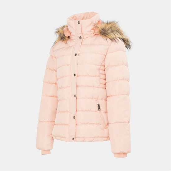 I Saw It First Women's ISIF Detachable Hood Fur Trim Sherpa Lined Parka Розово 