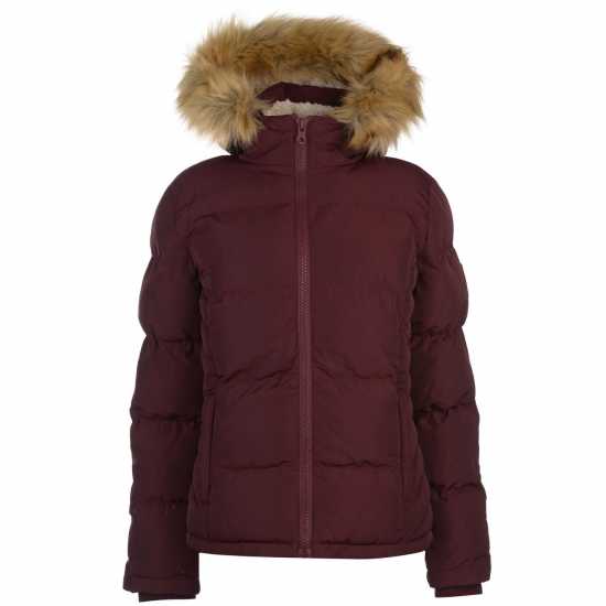 Soulcal Дамско Яке 2 Zip Bubble Jacket Womens Бордово Дамски якета и палта
