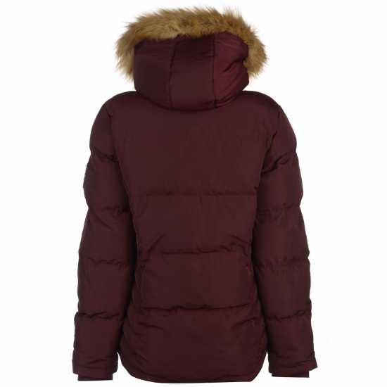 Soulcal Дамско Яке 2 Zip Bubble Jacket Womens Бордово Дамски якета и палта