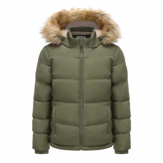 Soulcal Дамско Яке 2 Zip Bubble Jacket Womens Хаки 