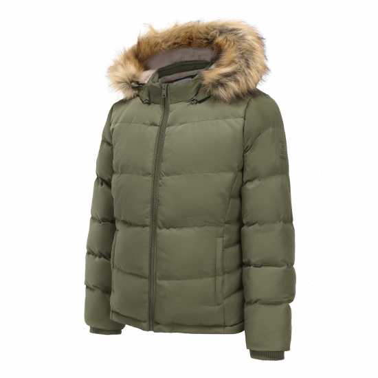 Soulcal Дамско Яке 2 Zip Bubble Jacket Womens Хаки 